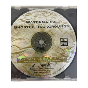 Vintage watermarked ghosted background CD rom stock image